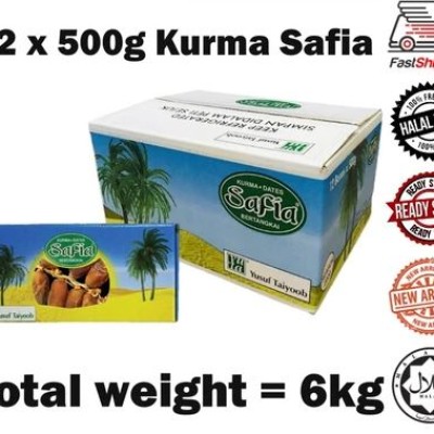 YUSUF TAIYOOB DATES KURMA SAFIA BERTANGKAI12 x 500gTAMAR TUNISIA FRESH DATES
