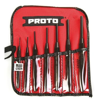 Stanley 7-Piece Punch Set, Pin Punch, 1 4  1 8 in Shank