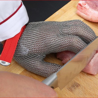 *High-quality 304L Stainless Steel Mesh Knife Cut Resistant Chain Mail Protective Glove for Kitchen Butcher Working Safety