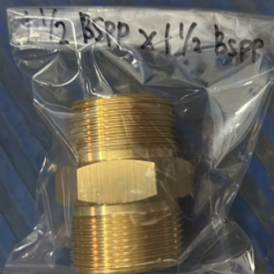 *Connector to join two Liquid N2 supply hose together, brass nipple, 1-1 2" MBSPP x 1-1 2" MBSPP