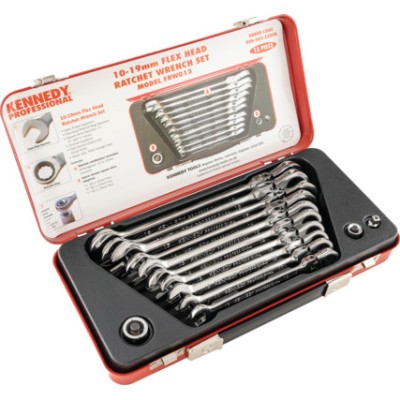 *Kennedy 13pc Flex-Head Metric Ratchet Spanner Set - KEN5822250K