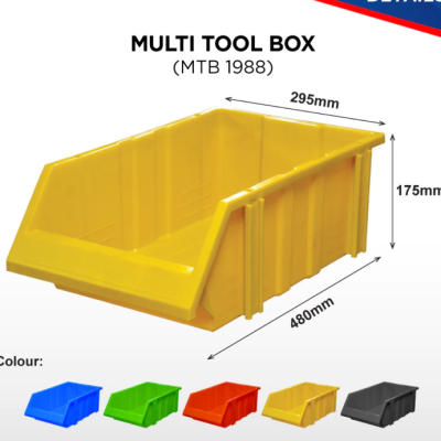 MTB 1988 BK Stackable Multi Tool Box industrial Storage Boxes Organizer Tools Container