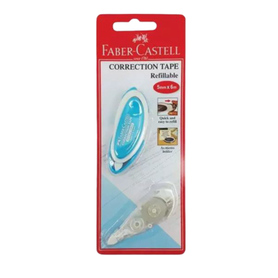 Faber-Castell 169102 Glide Refillable Correction Tape 5mm x 6m (Tape + Refill)