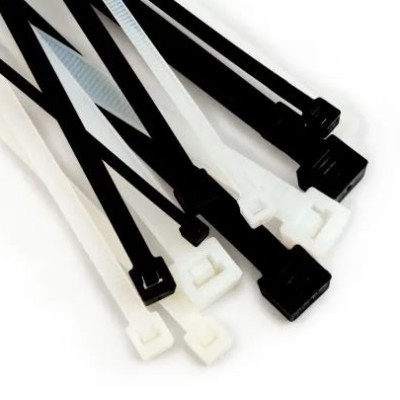 3M Cable Tie, Cable Tray Cable Tie, 200mm x 2.5 mm, Black Nylon, Pk-100