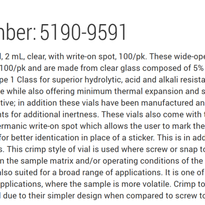A-line crimp top vial, 2 mm