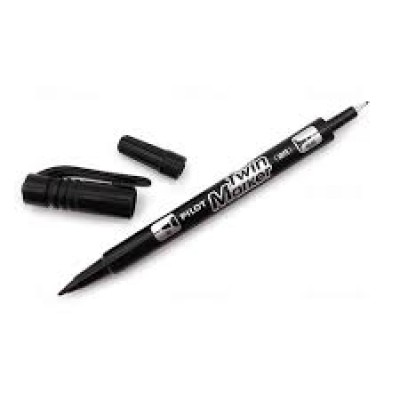 *Pilot Twin Marker Pen [5 pcs] - BLUE & BLACK