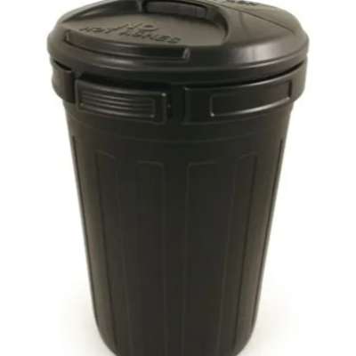 80L Black Flip Polyethylene Dustbin
