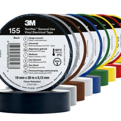 3M Temflex 155 Vinyl Electrical Tape, 19mm x 20m