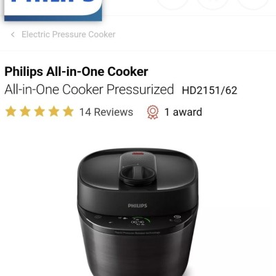 *Philips All-in-One Cooker Pressurized HD2151 62