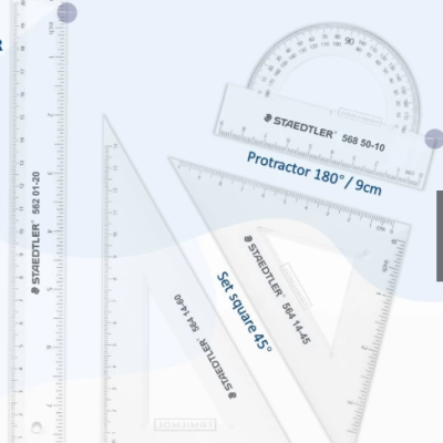 Staedtler Mars Geometry Set Clear 569-0 WP4 PE (Set of 4)