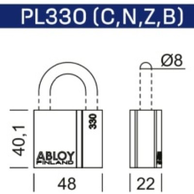 Abloy Padlock PL330C 50MM