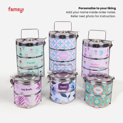 *FAMSY Personalised Tiffin Carrier 3 Tier