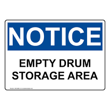 EMPTY DRUMS LABEL SIGNBOARD