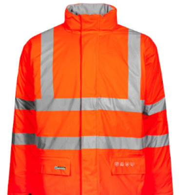 Lyngsoe FR-LR3456 Flame Retardant Hi-Vis Winter Jacket in PU quality with quilted lining, XS -5XL