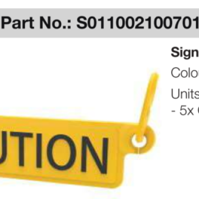 Dropsafe Barricade - Yellow Sign  Part no. S012001100701 [5pcs Pack]