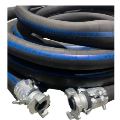 1" WP 300psi Air water hose x 20 meters c w SS316 1" male npt + SS316 Dixon RAM13, 2 claw coupling both ends
