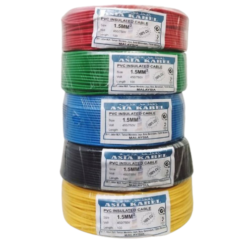 Insulated PVC 100% Pure Copper Cable SIRIM       /       1.5MM (100METER)