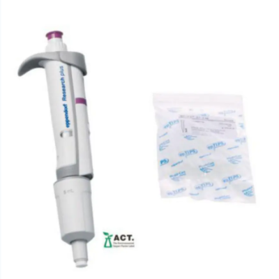 Eppendorf Research Plus 1-Channel Pipette 0.5-5 mL, Purple including EpT.I.P.S.-Sample Bag