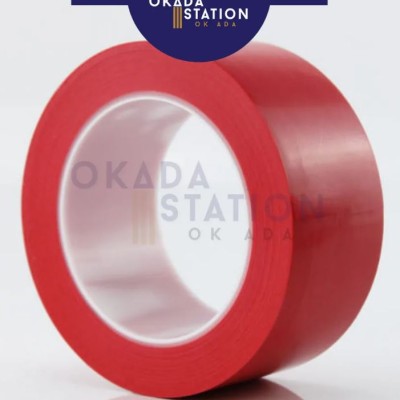 OKADA RED Floor Tape (48MM)   Marking Tape   Floor Marking Tape   Marking Floor Tape   Pita Lantai Menanda   Hazard Tape #48MM