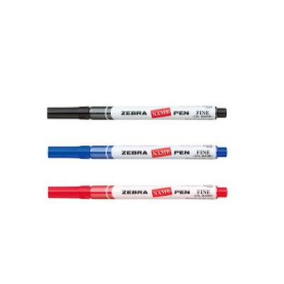 Zebra Name Pen, Permanent Marker (Black, Blue & Red)