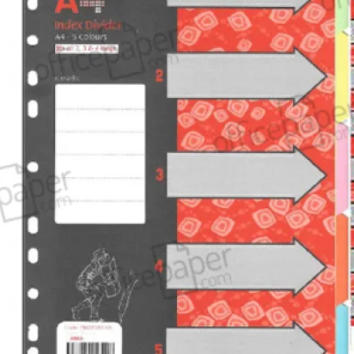 PLASTIC INDEX A4 10COLOUR, 10PCS PCK