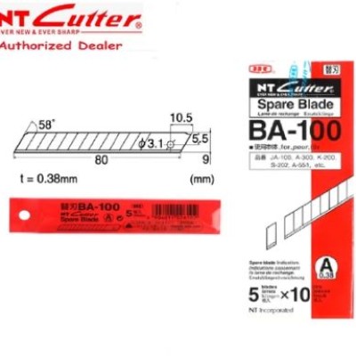 NT Cutter Refill Spare blade BA-100 (50 pcs   Box) Made in Japan