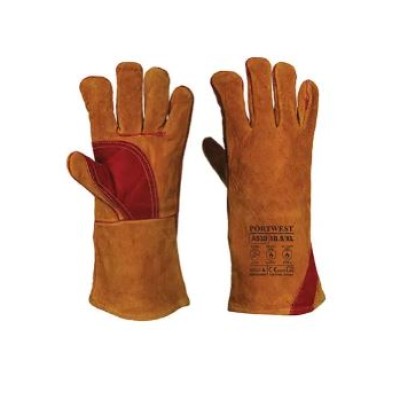 Portwest Brown Leather Welding Gloves, Size 12