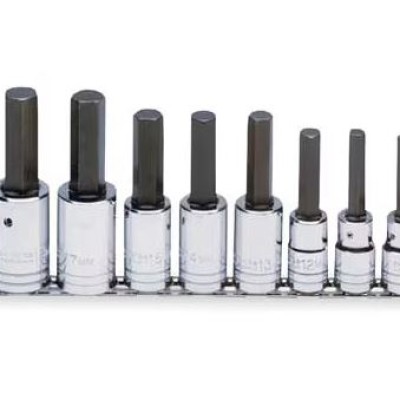 1 2 in. Drive Hex Bit Set, Metric, 10-Piece