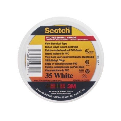 3M Scotch35 Vinyl Electrical Tape 19mmx20mX0.178mm (WHITE)