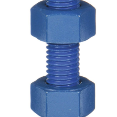 STUDBOLT ASTM A193-B7 C W NUTS A194-2H Zn-Ni ELECTRO PL + PTFE TOPCOAT 3" X 730mm length