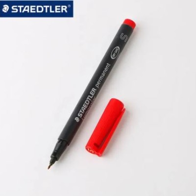 Staedtler 313 Lumocolor Permanent Marker S red Felt Tip Waterproof Writing for CD Graffiti Metal Glass Office Supplies
