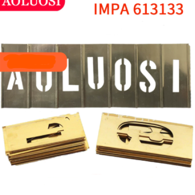 76 pieces IMPA613133 Brass Stencil (Cutout): Numbers & Letters  For Parking Spaces, Signage, and Boat Names 25mm