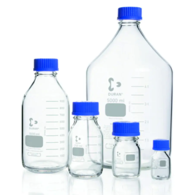 DWK Duran 500 mL Clear Glass Laboratory Bottle with GL 45 Screw Cap