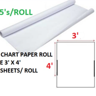 FLIP CHART PAPER ROLL 3' X 4, 25S ROLL