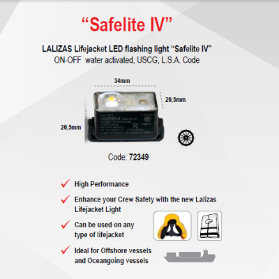" LALIZAS " LIFEJACKET LED FLASHING LIGHT  (DELIVERY TO LABUAN AREA ONLY)