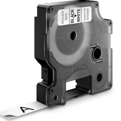 Dymo D1 Tape 12mm x 7m Black on White (45013 )