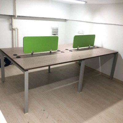 *Office Table with power outlet side divider - Colour Maple