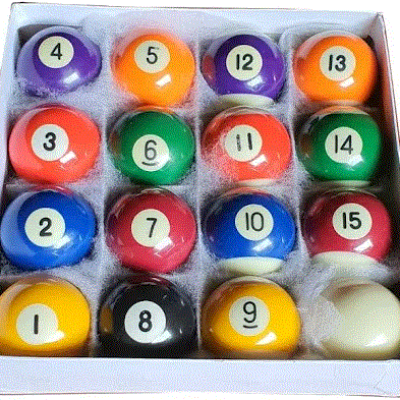 57mm American Numbered Pool Billiard Resin Balls 16pcs Set