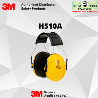 DOSH AND SIRIM, APPROVE 3M PELTOR Optime I Earmuffs, 27 dB, Yellow, Headband, H510A-401-GU
