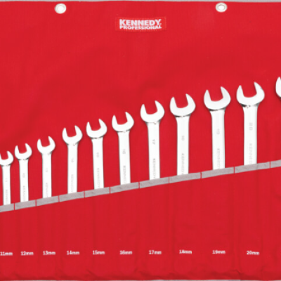 *KennedyPro Metric, Combination Spanner Set, 6 - 24mm, Set of 18, Chrome Vanadium Steel