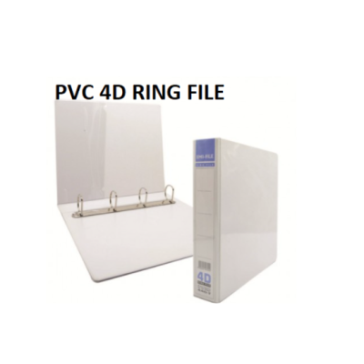 PVC White Ring File, A4, 65mm 4D