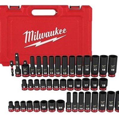 Milwaukee 49-66-7009 43PC SHOCKWAVE Impact Duty Socket Set - SAE & Metric Deep 6 Point