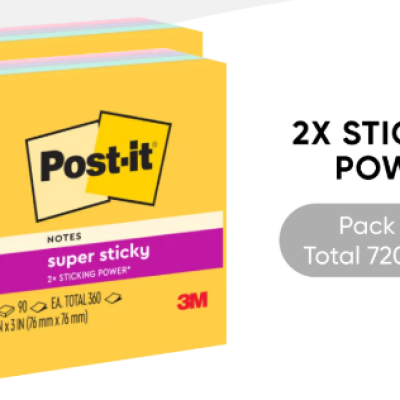 *3M Post-it Super Sticky Notes Cube Sweets Collection 3x3 [90s x 4 Pads] - PACK OF 2
