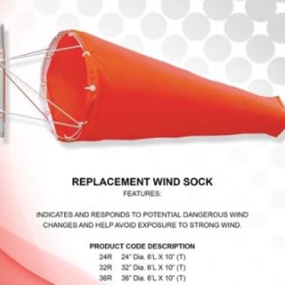 REPLACEMENT WATERPROOF NYLON ORANGE WIND SOCK AIRPORT OUTDOOR AIR DIRECTION