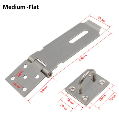 *Stainless Steel Hasp Lock & Staple Padlock (MEDIUM-FLAT)