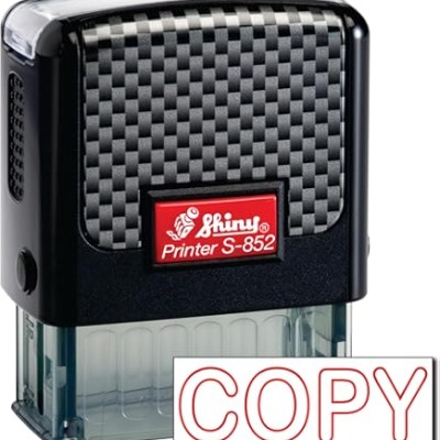 Shiny Copy Stamp Self Inking Rubber Stamp (1 2 by 1-1 2)