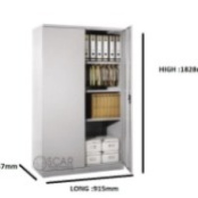 Cabinet, Double-door, 4 Tiers, with lock, Dimensions: 182 cm (H)  91 cm (W)  45 cm (D)