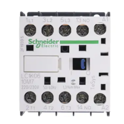 Schneider Electric TeSys K LC1K Contactor, 220 V ac Coil, 3-Pole, 6 A, 3 kW, 3NO, 690 V ac, [LC1K0610M7]