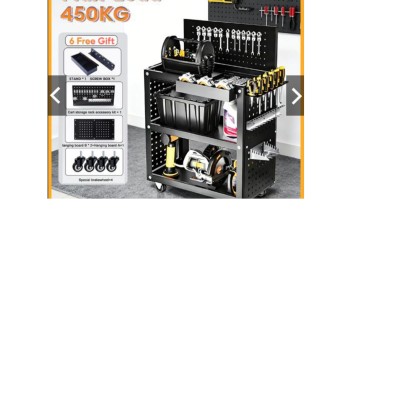 Heavy Duty 3 Layers Service Cart Metal Steel Rak Cart Trolley Barang Garaj Bengkel Tools Shelf 450KG