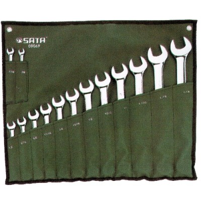 *SATA 09069 14 PCS FULL POLISH COMBINATION WRENCH SET, S.A.E